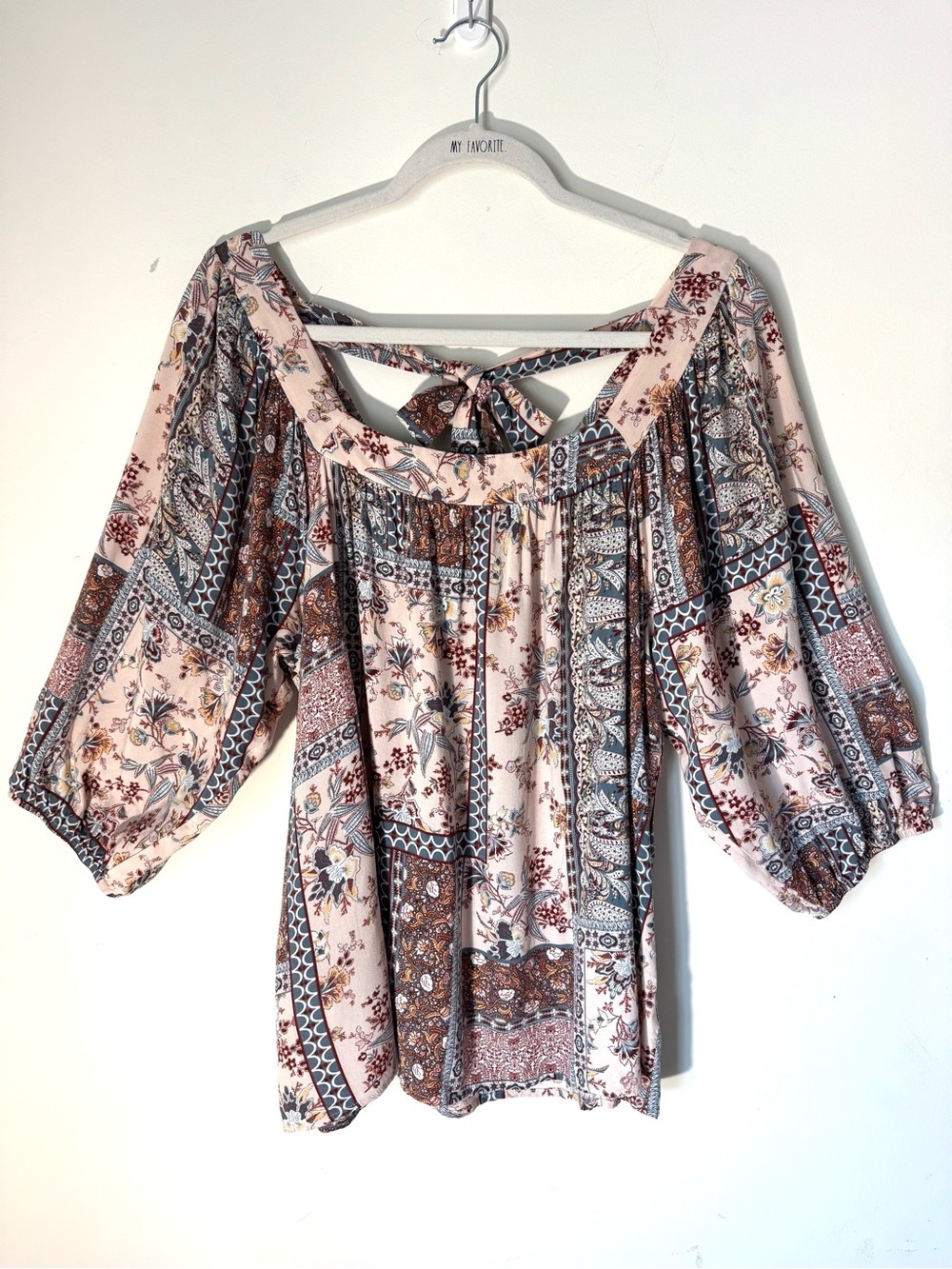 Savanna Jane Patchwork Print Blouse Sz 1X